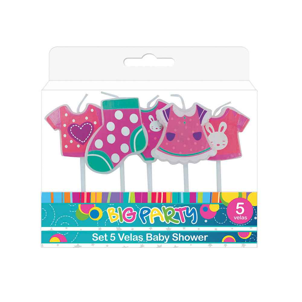 Velas 5 Piezas Baby Shower | Big Party